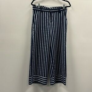 Banana Republic Factory Blake Navy & White Striped Wide Leg Navy Pants Size 2